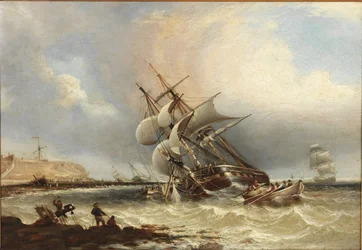 Schiffswracks vor dem Tyne, vor dem Bau der Piers